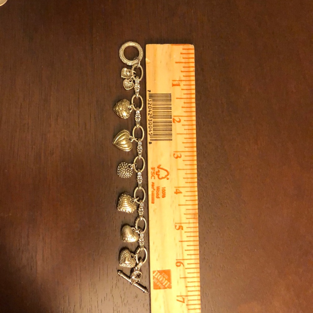 Heart silver tone bracelet